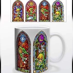 Legend Of Zelda Mug with Colorful Stained-Glass Link Artwork
